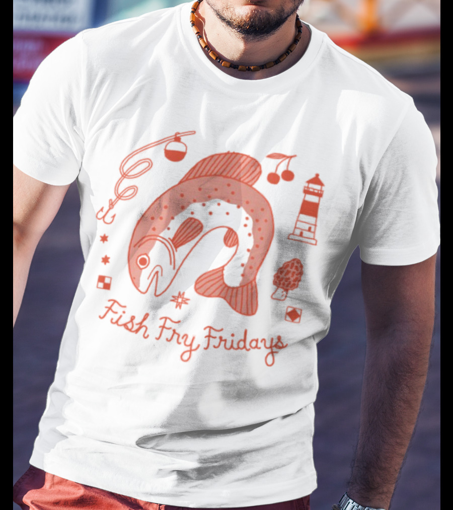 Jamie Green Fish Fry Fridays Lighthouse Fish Music Icons T-Shirt
