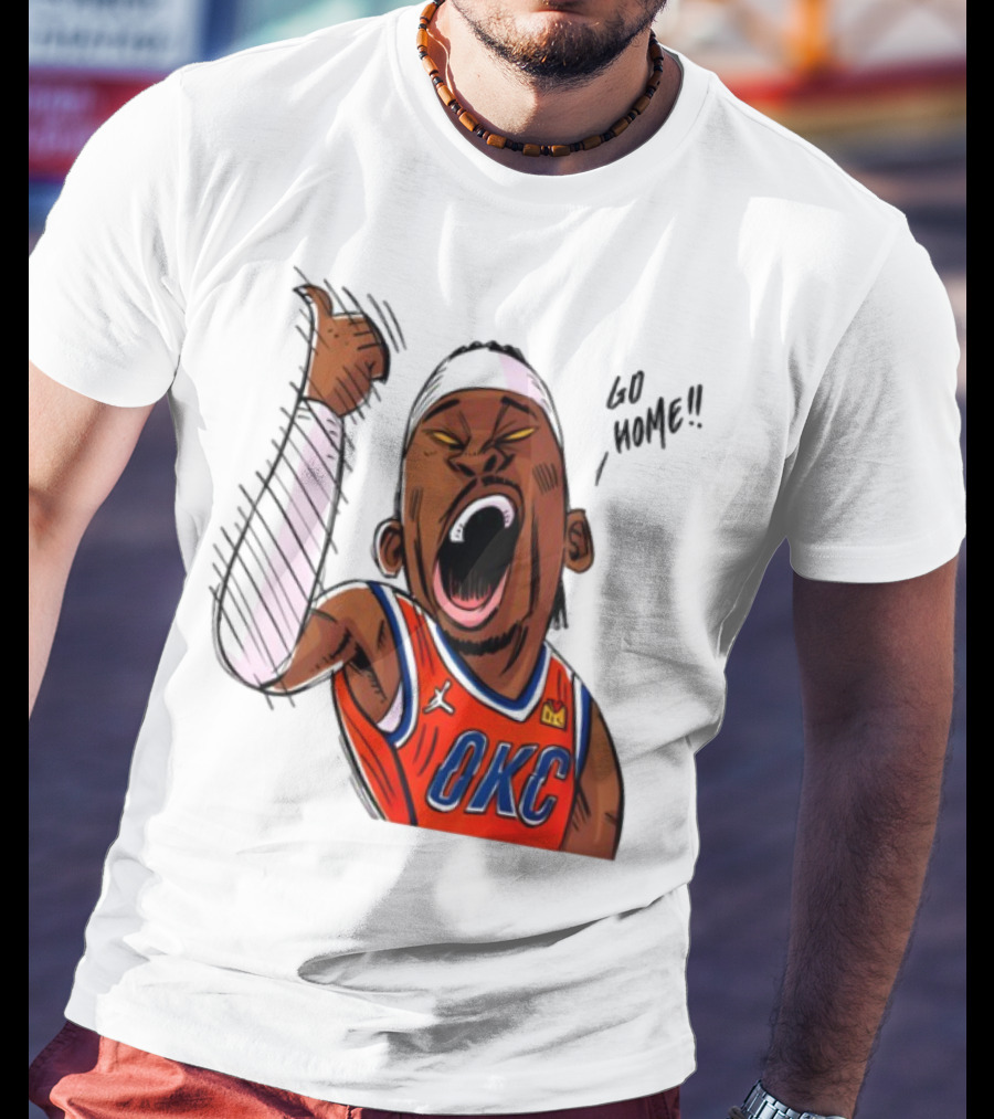 Oklahoma City Thunder Basketball OKC Go Home Cartoon Player T-Shirt
