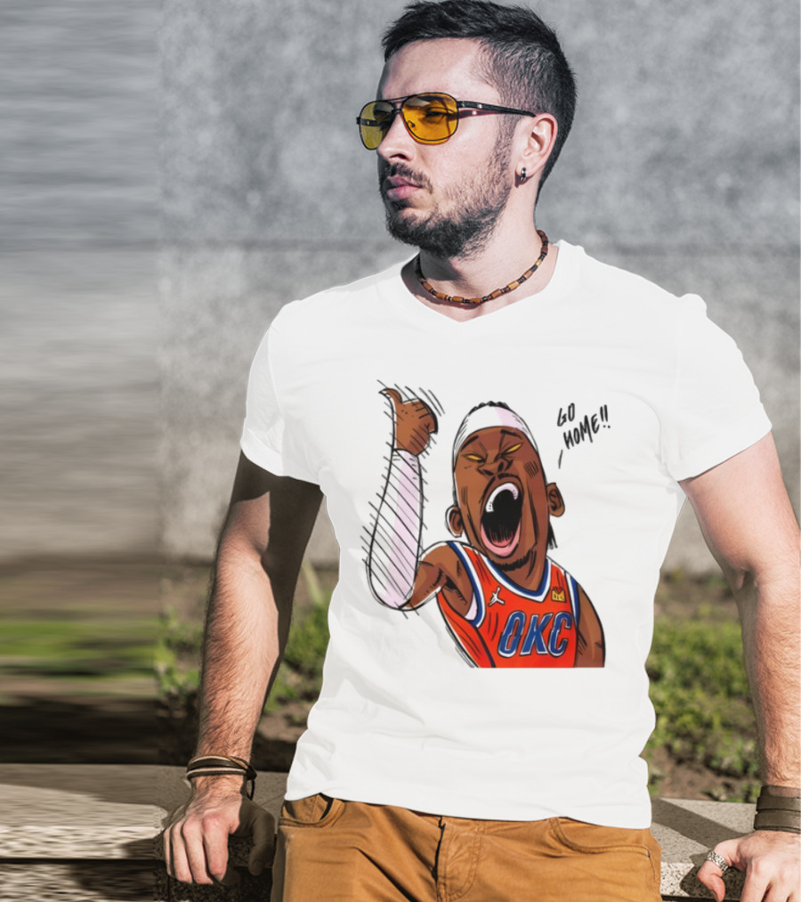 Oklahoma City Thunder Basketball OKC Go Home Cartoon Player T-Shirt