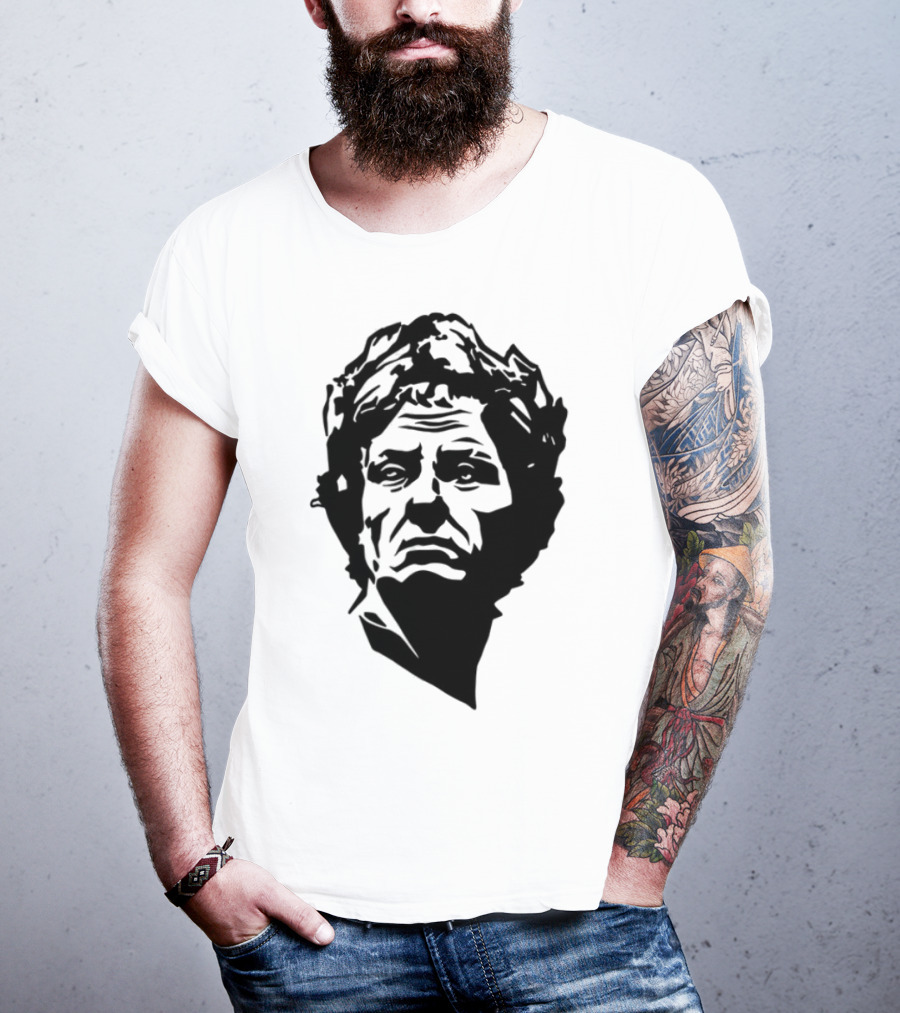 Daily Roman Updates Julius Caesar Line Art Sketch T-Shirt
