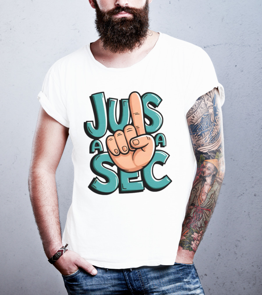 Jus A Sec Finger Gesture Graphic T-Shirt