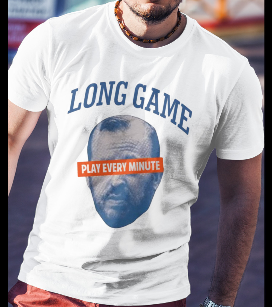 Long Game Play Every Minute Face Print T-Shirt