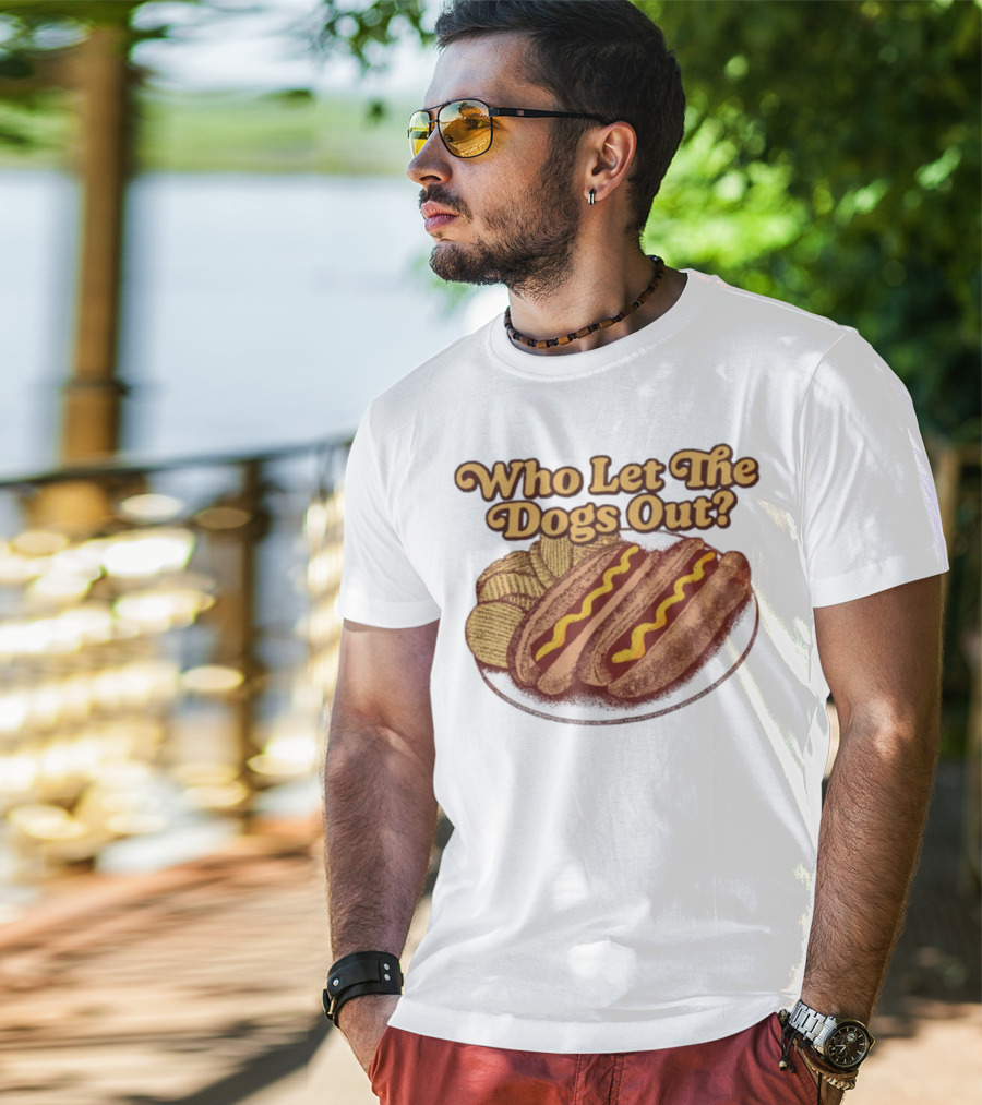 Who Let The Dogs Out Hotdog And Chips Plate MiddleClassFancy T-Shirt
