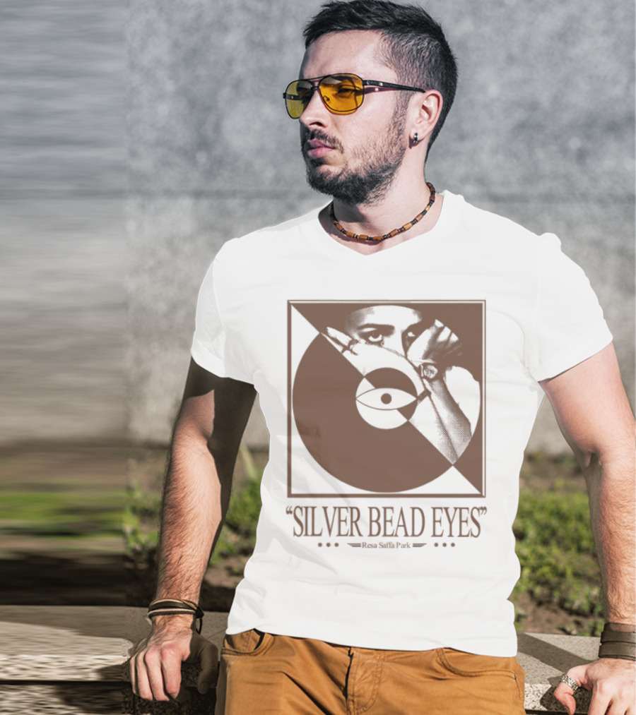 Resa Saffa Park Silver Bead Eyes Record Eye Art T-Shirt