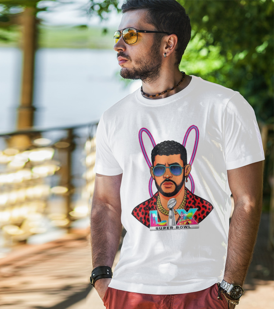 Bad Bunny LIX Super Bowl Puerto Rican Pride NFL Football Boricua T-Shirt