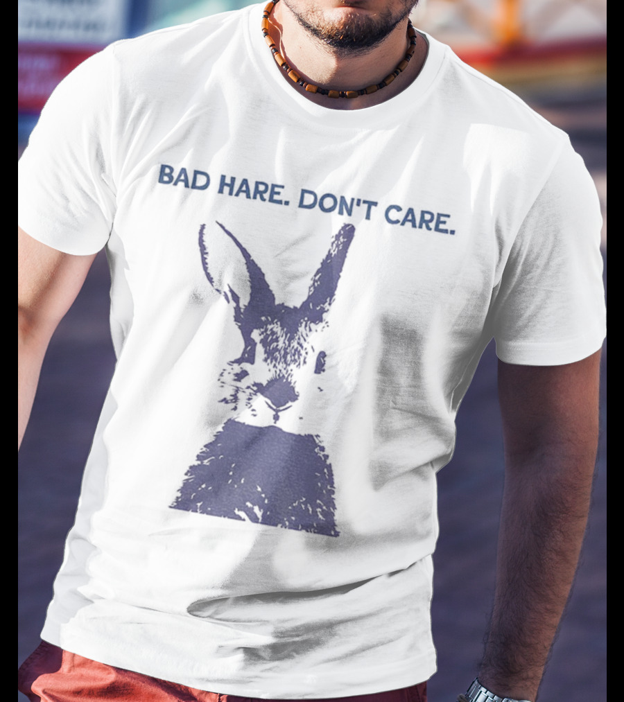 Funny Easter Bad Hare Don’t Care Vintage Rabbit Silhouette T-Shirt