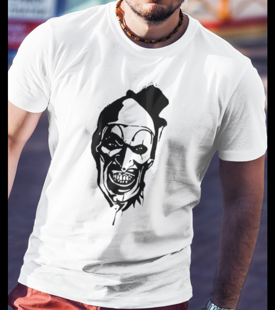 Art The Clown Terrifier Horror Character Face Illustration T-Shirt