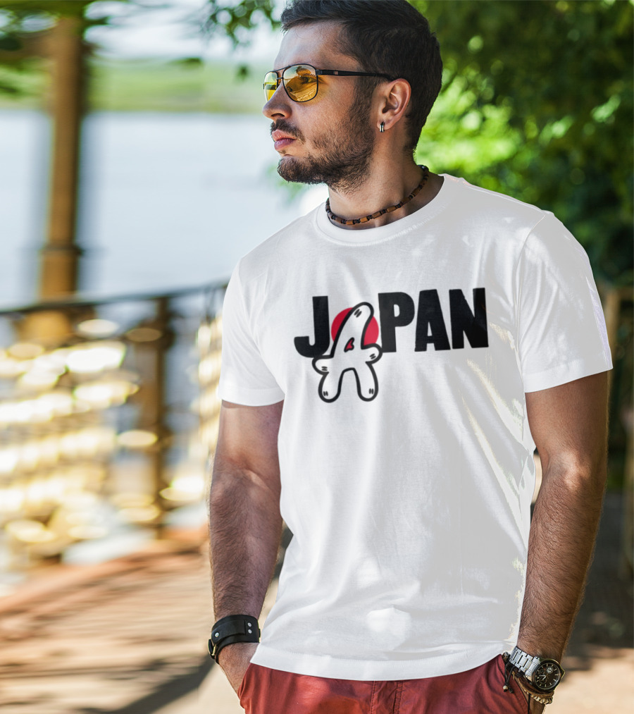 Japan Blu Boy A Bright Red Sun Playful Style T-Shirt