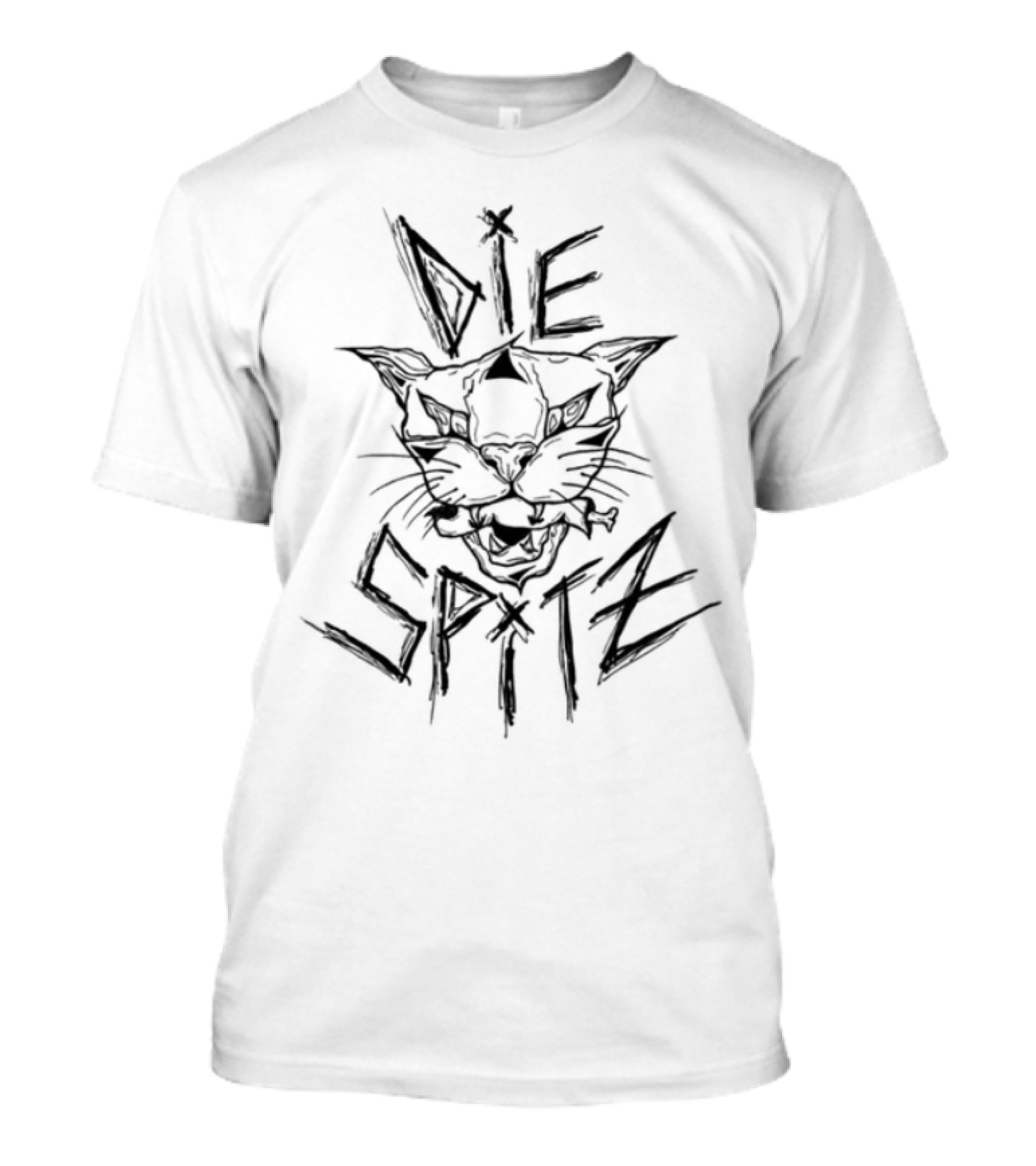 Diespitz Cat Fierce Abstract Illustration T-Shirt