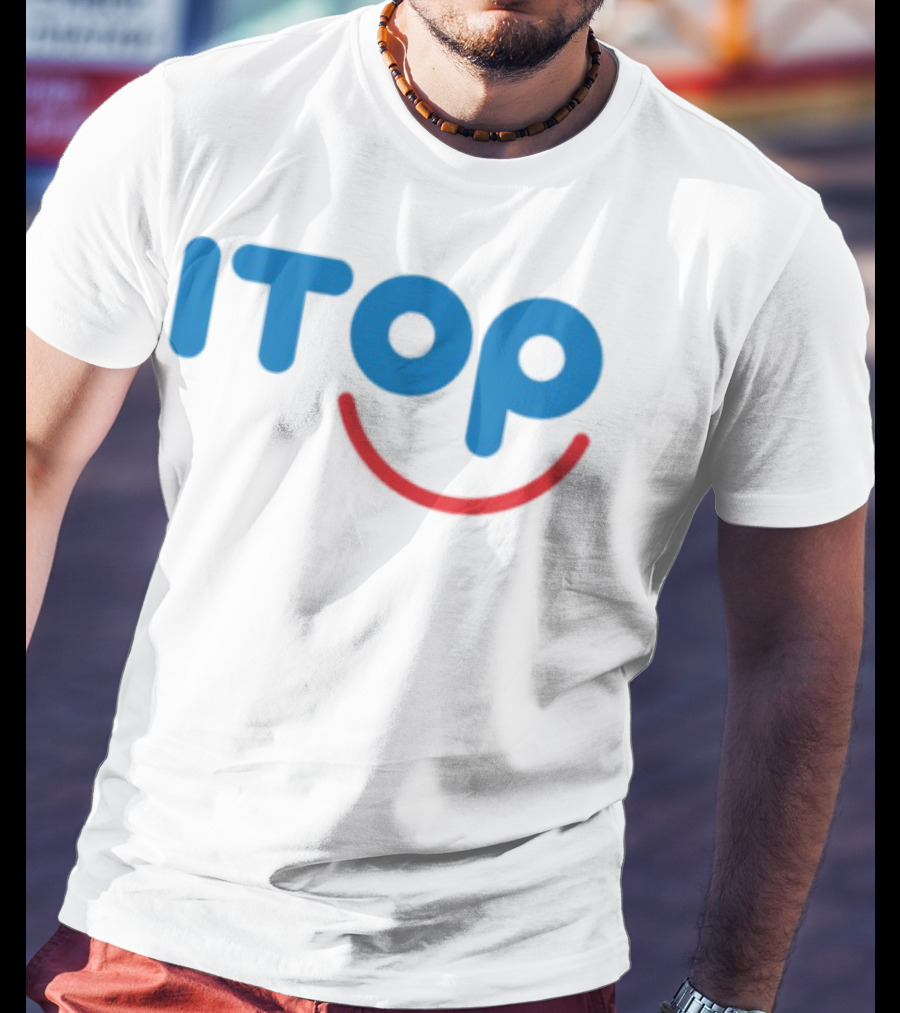 ITOP Smile Red And Blue Text T-Shirt