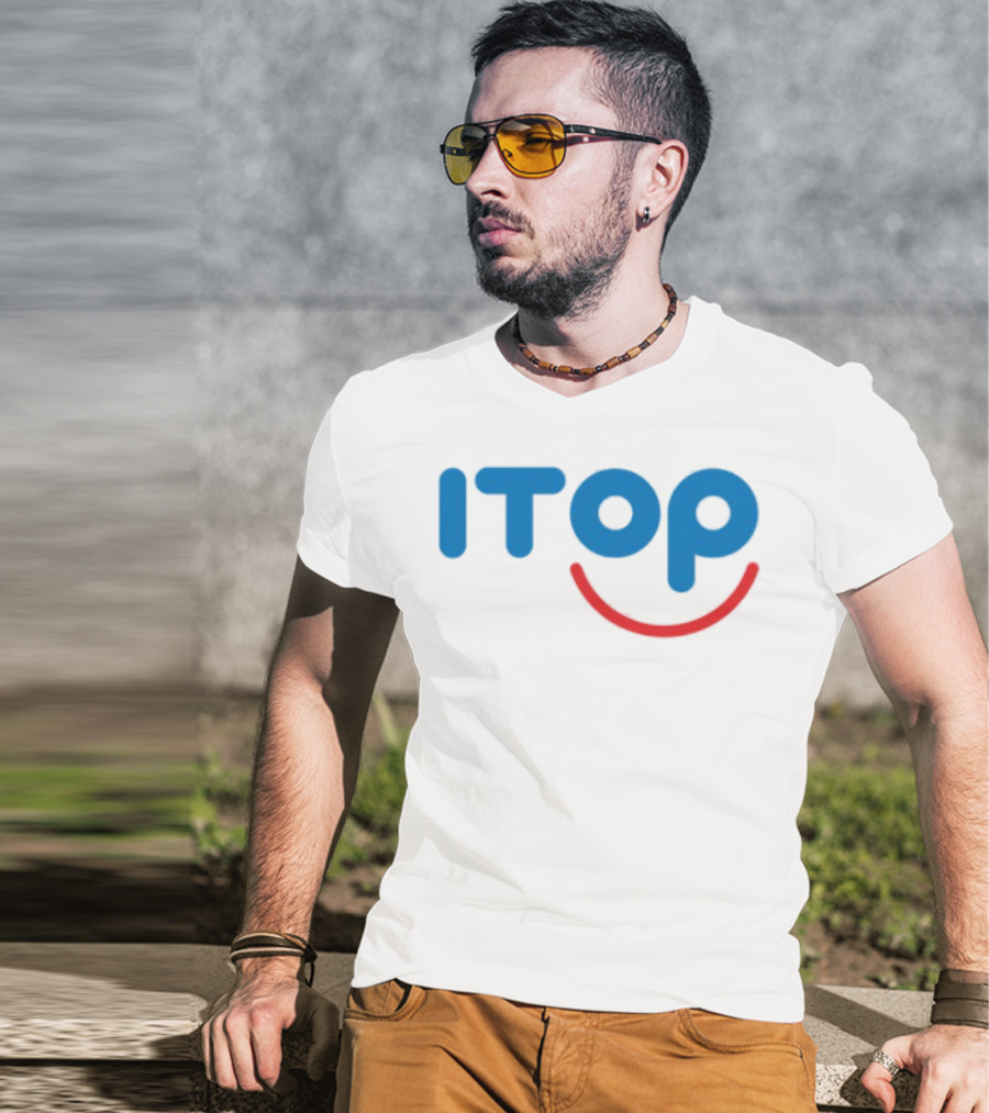 ITOP Smile Red And Blue Text T-Shirt
