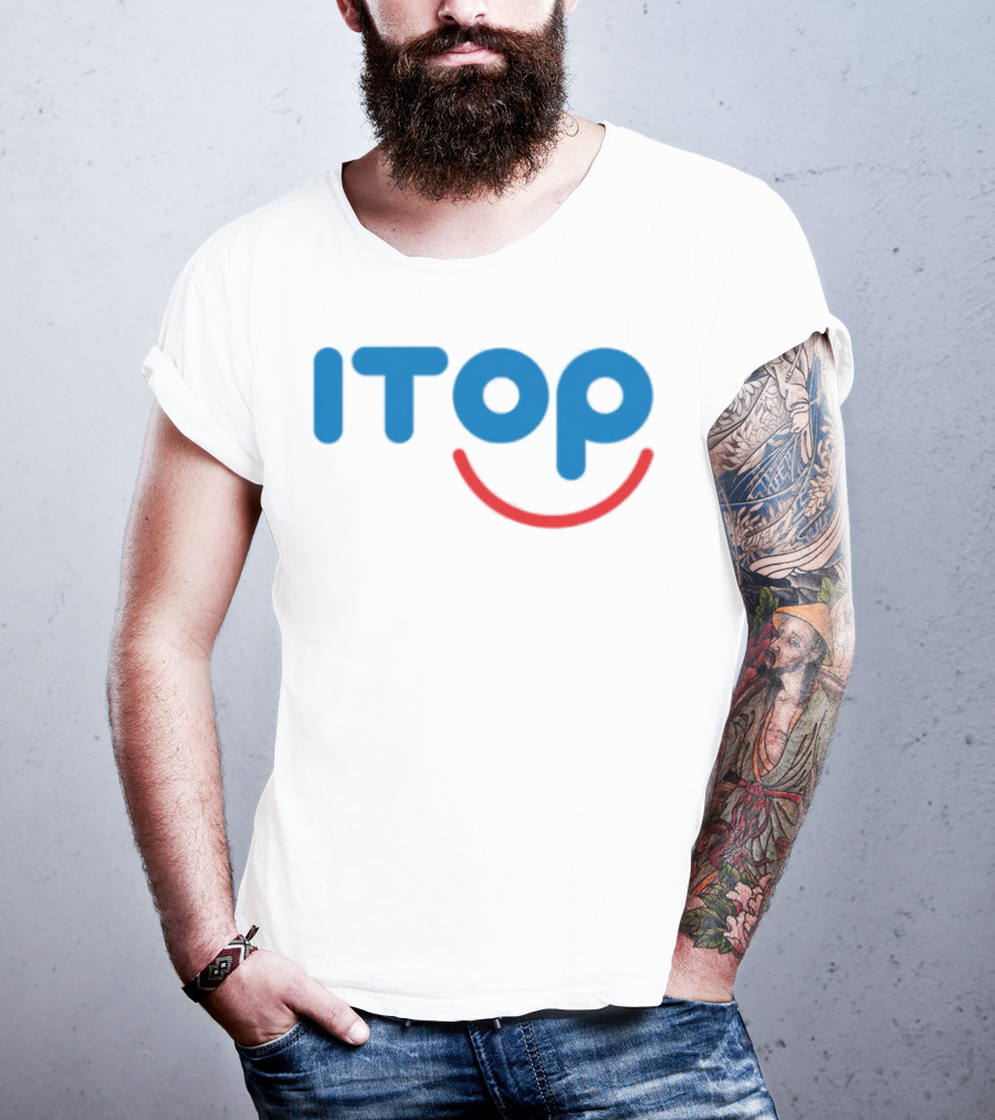 ITOP Smile Red And Blue Text T-Shirt