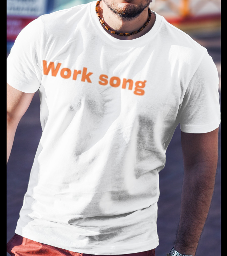 Lecks Work Song Retro Orange Text T-Shirt