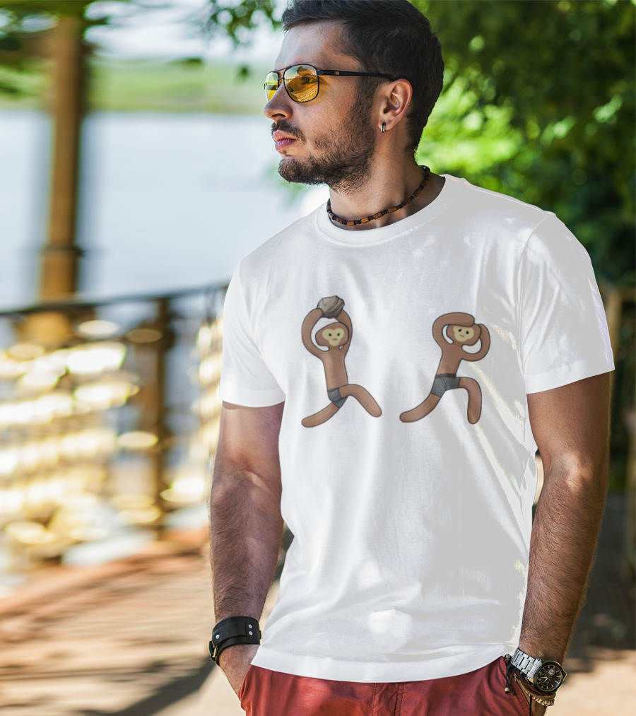 Monke's First Kill Vintage Caveman Meme Humor T-Shirt