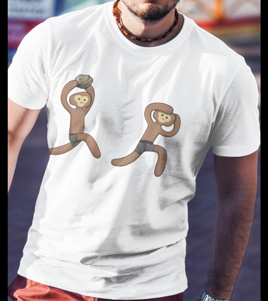 Monke's First Kill Vintage Caveman Meme Humor T-Shirt