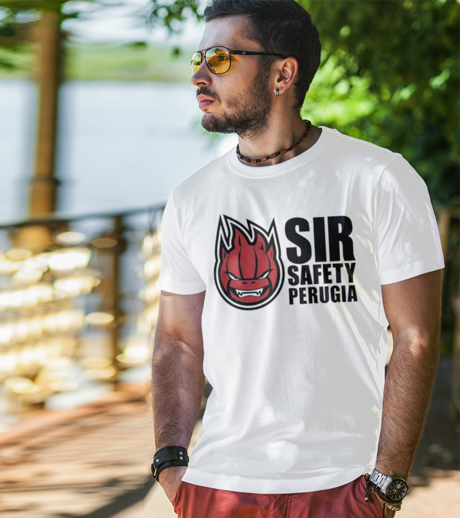 Sir Safety Perugia Volleyball Team Iconic Red Mascot T-Shirt