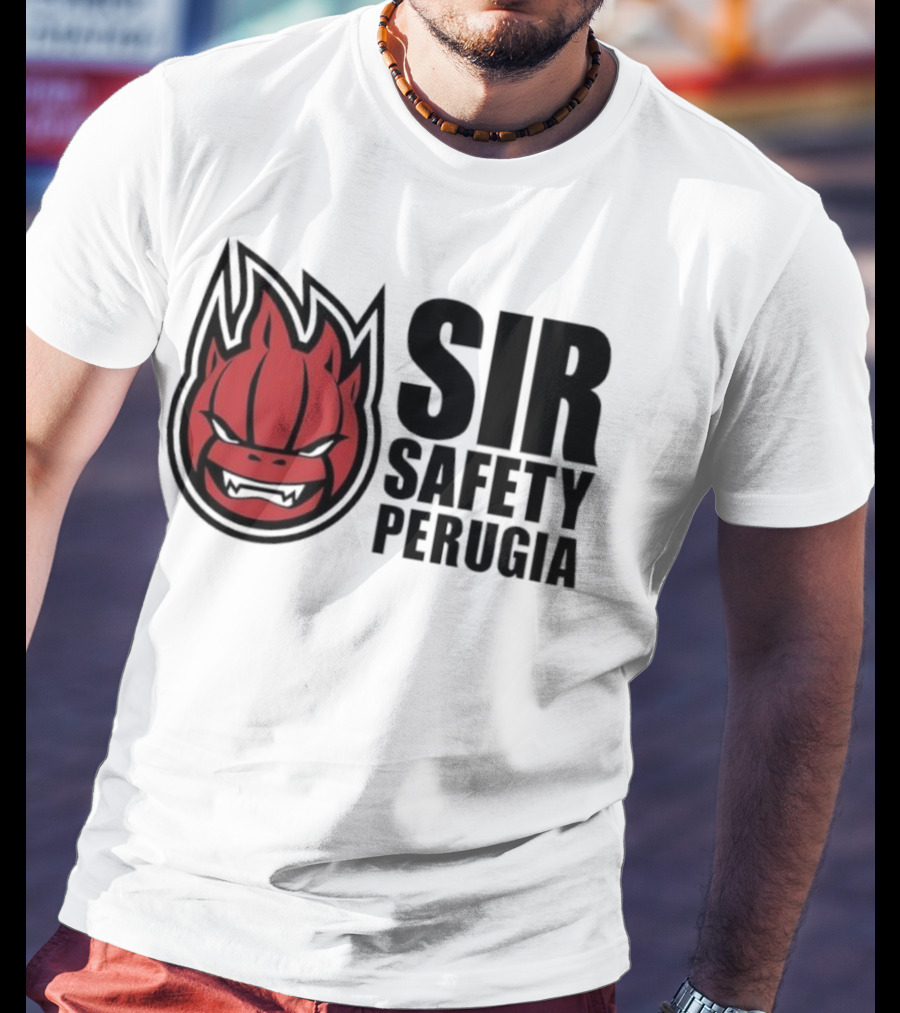 Sir Safety Perugia Volleyball Team Iconic Red Mascot T-Shirt