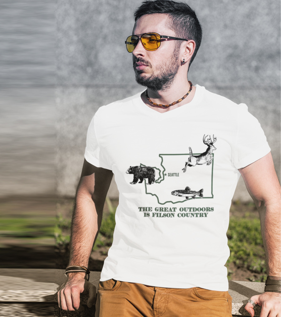 Explore Washington State Wildlife The Great Outdoors Is Filson Country T-Shirt