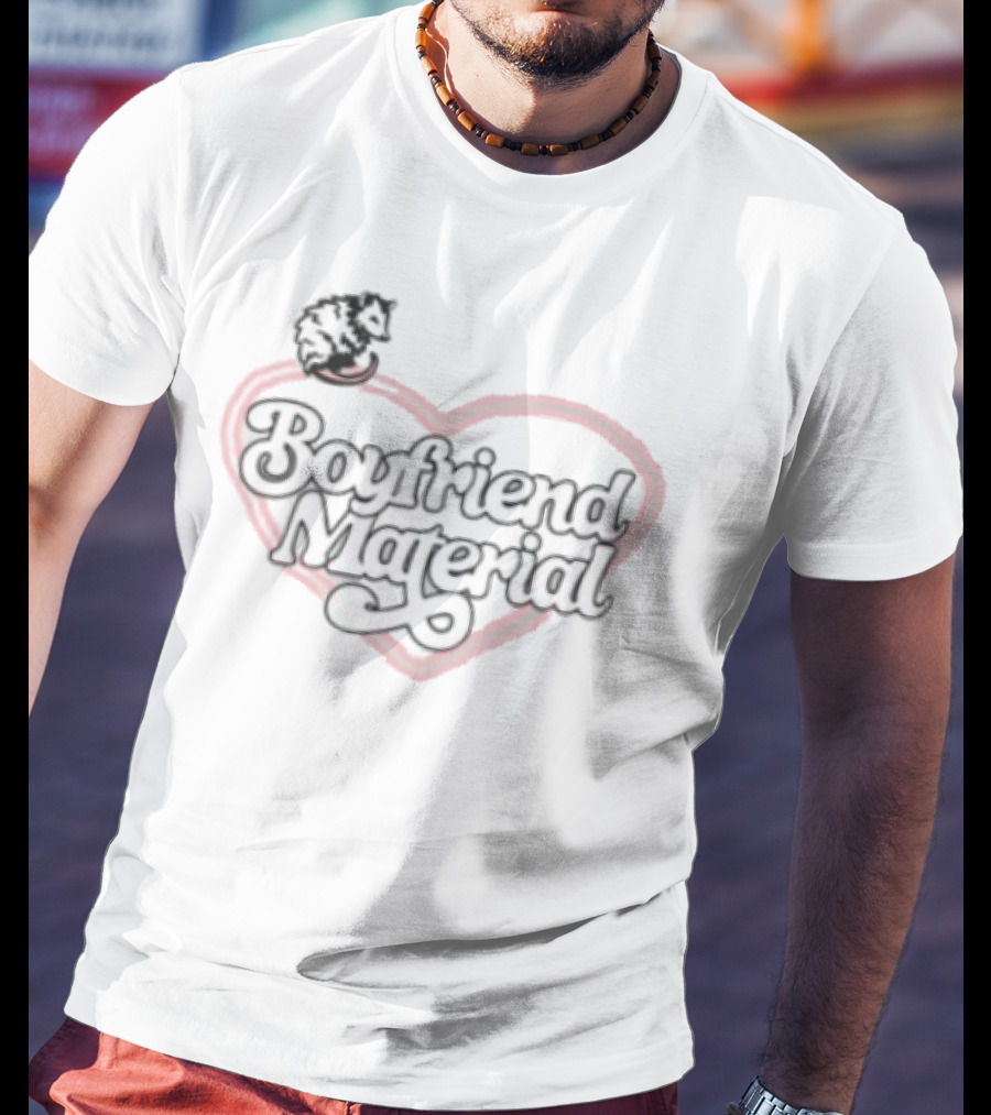 Boyfriend Material Harry Jowsey Naughty Possum Heart Design T-Shirt