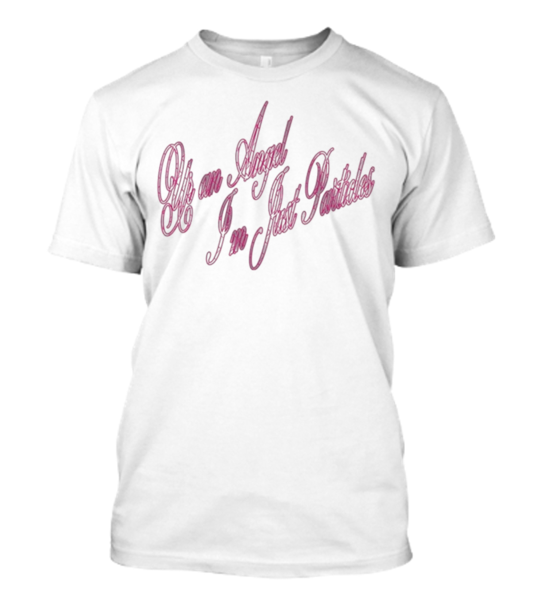 Benee Ur An Angel I’m Just Particles Curved Pink Text T-Shirt