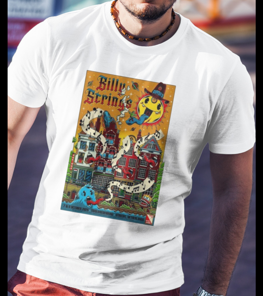 Billy Strings TivoliVredenburg Utrecht Netherlands October 7-8 2025 Music Festival Psychedelic Cityscape Design T-Shirt