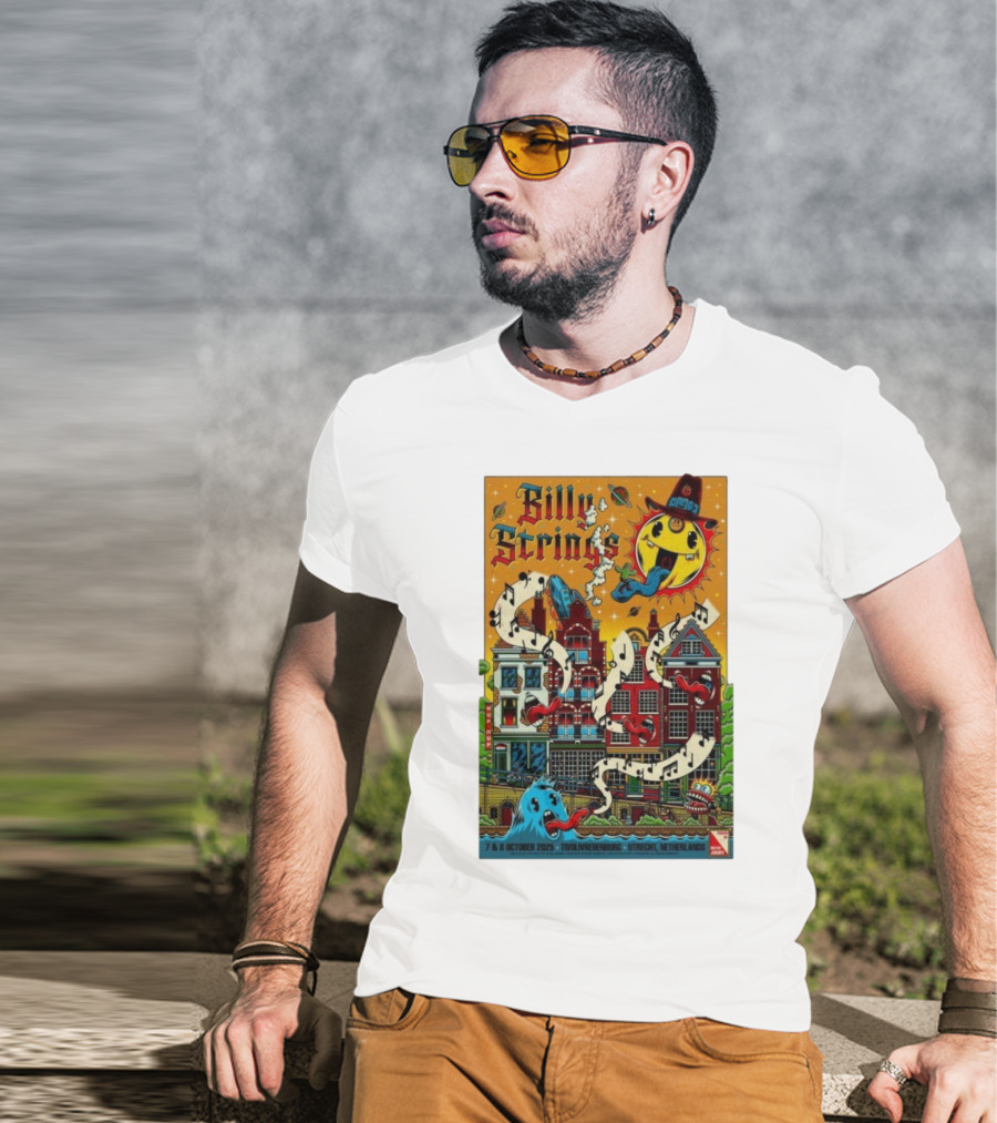 Billy Strings TivoliVredenburg Utrecht Netherlands October 7-8 2025 Music Festival Psychedelic Cityscape Design T-Shirt