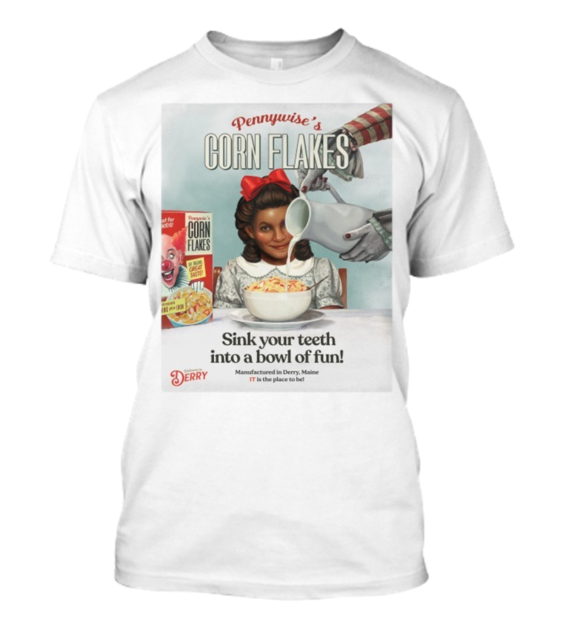 Pennywise’s Corn Flakes Sink Your Teeth Into A Bowl Of Fun IT Welcome To Derry October 26 2025 T-Shirt