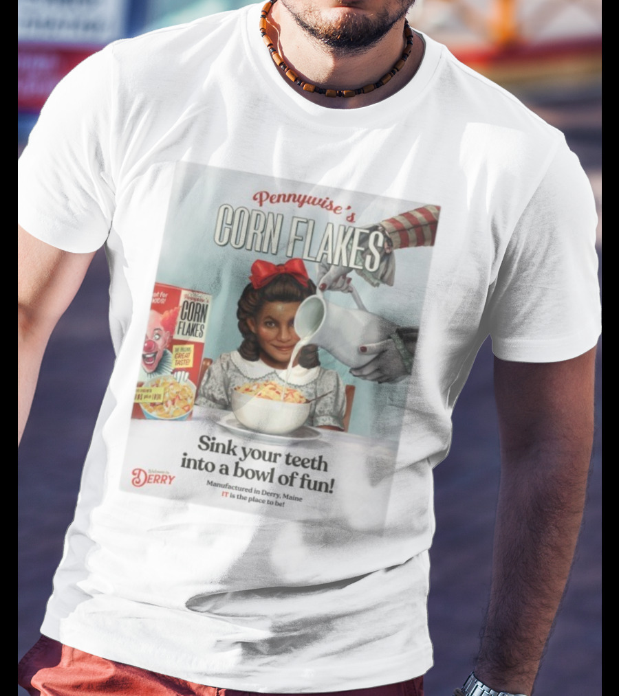 Pennywise’s Corn Flakes Sink Your Teeth Into A Bowl Of Fun IT Welcome To Derry October 26 2025 T-Shirt
