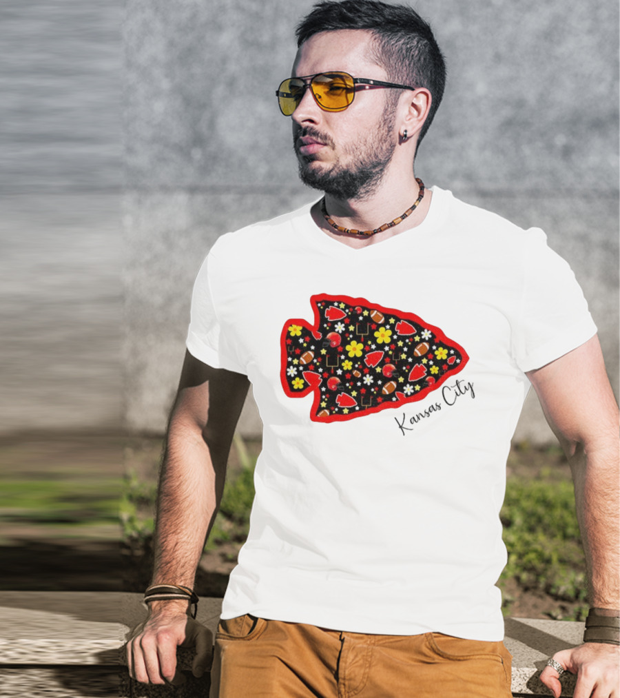 Kansas City Chiefs NFL Football 2025 Pattern Arrowhead T-Shirt