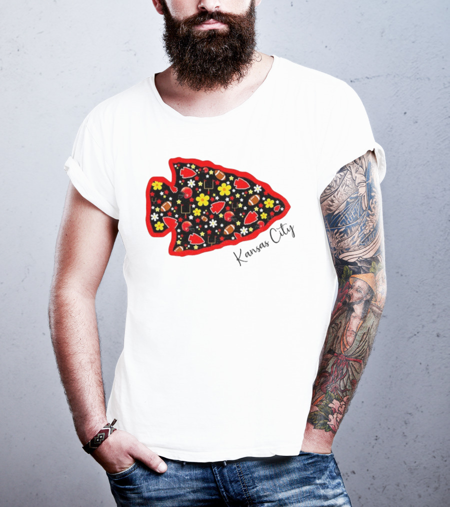 Kansas City Chiefs NFL Football 2025 Pattern Arrowhead T-Shirt