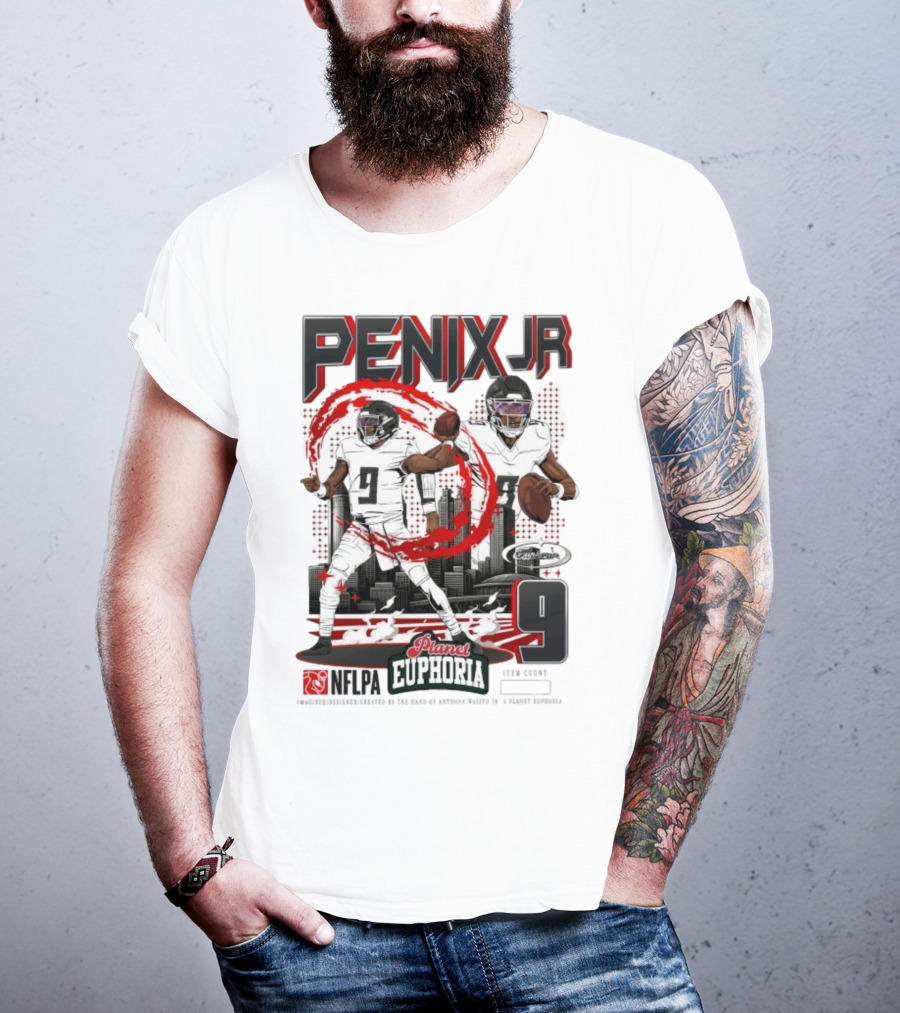 Penix Jr. NFLPA Planet Euphoria Number 9 Football Theme T-Shirt