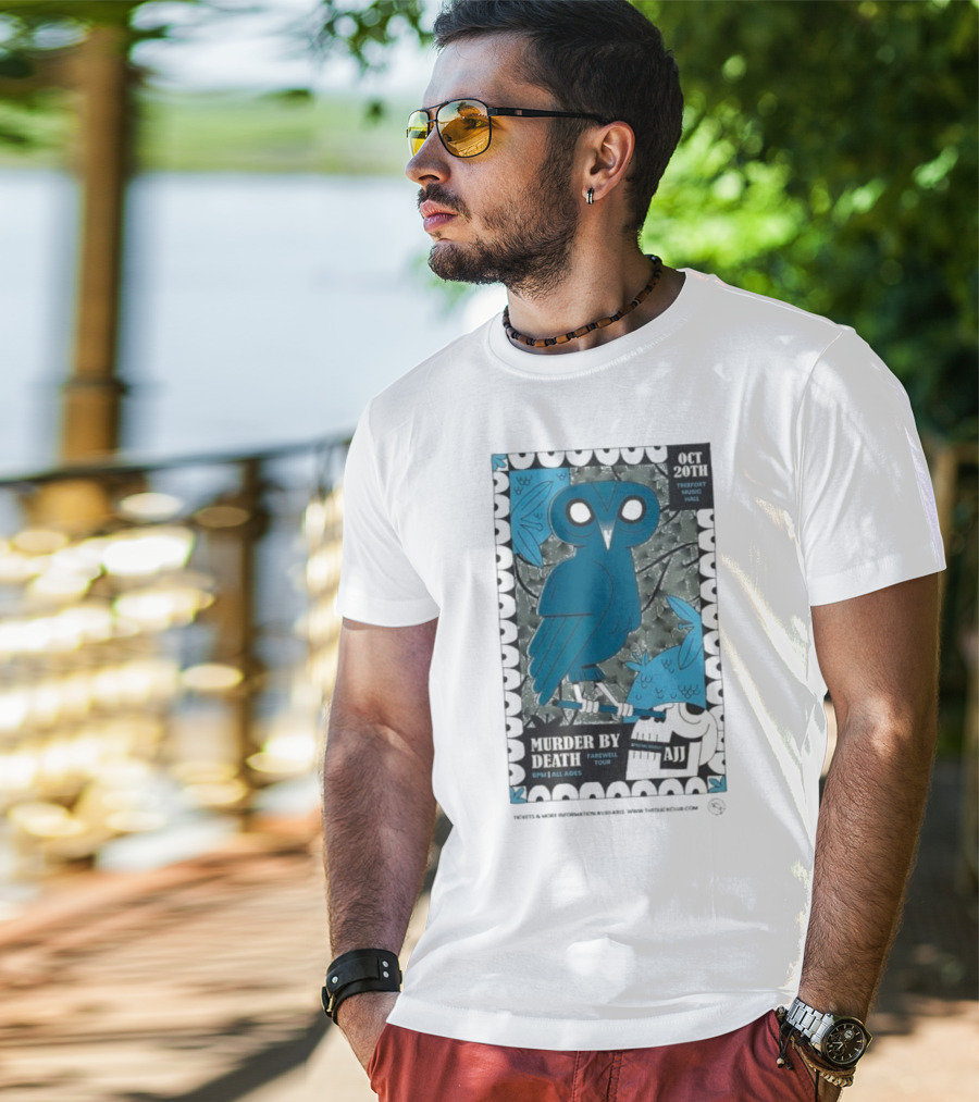 Murder By Death Farewell Tour Treefort Music Hall Boise October 20th AJJ Special Guest Owl Art T-Shirt