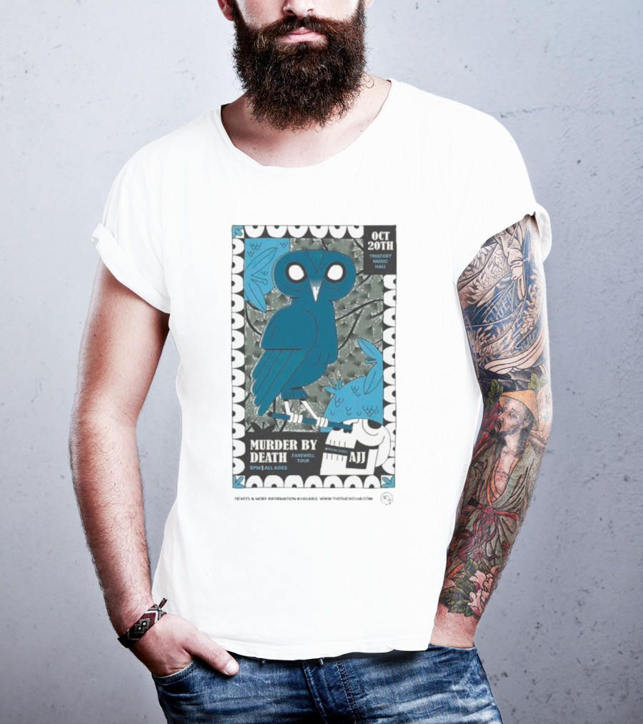 Murder By Death Farewell Tour Treefort Music Hall Boise October 20th AJJ Special Guest Owl Art T-Shirt