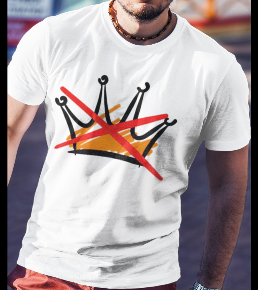 No Kings Symbol Strike Through Monarchy Protest T-Shirt