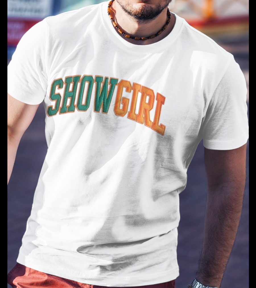 Orange Gradient Show Girl Retro Bold Text T-Shirt