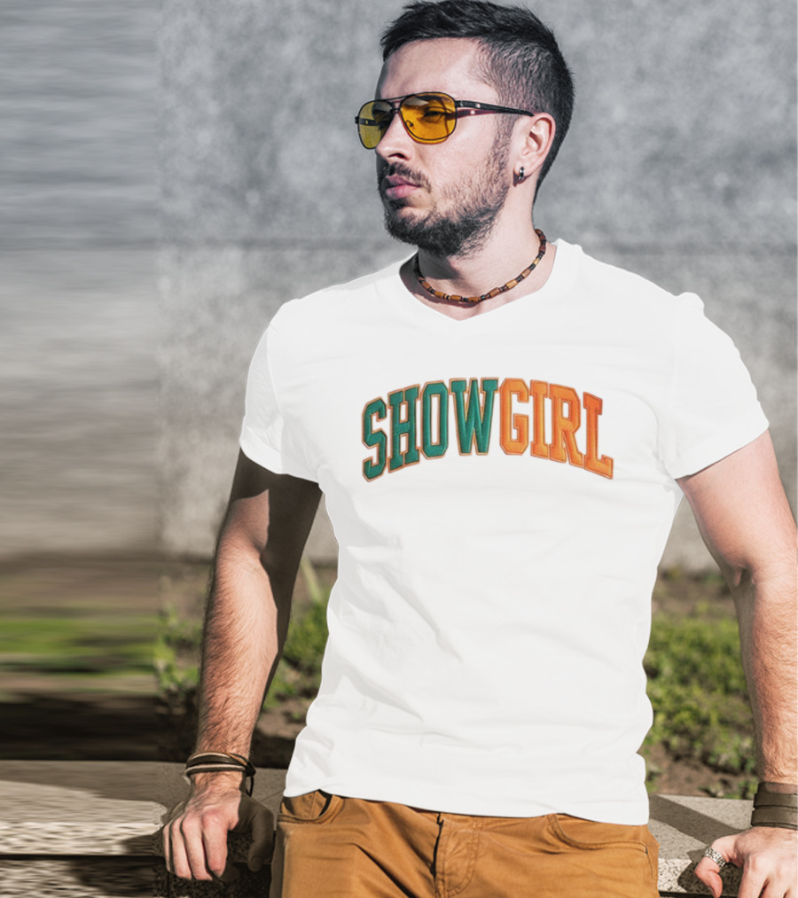 Orange Gradient Show Girl Retro Bold Text T-Shirt