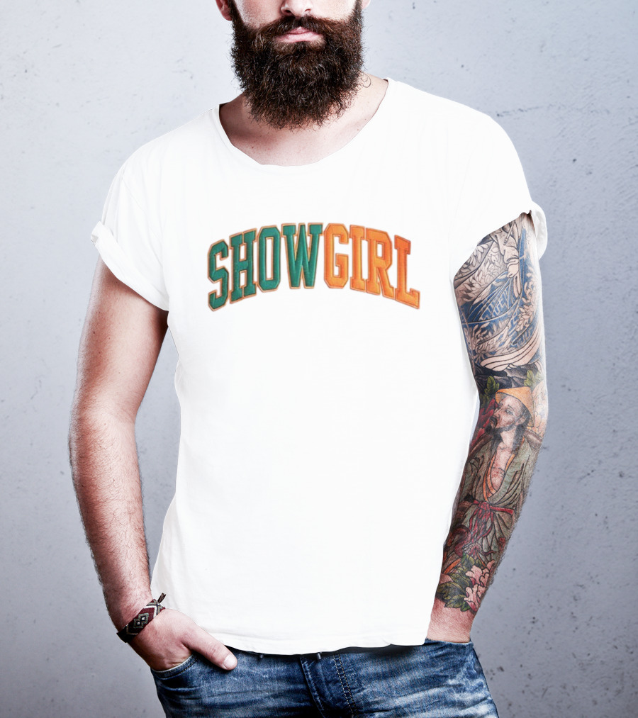 Orange Gradient Show Girl Retro Bold Text T-Shirt
