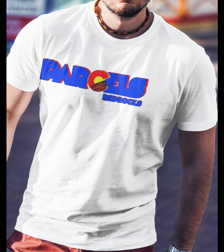 Parcels Red Rocks Colorado Flag Theme T-Shirt