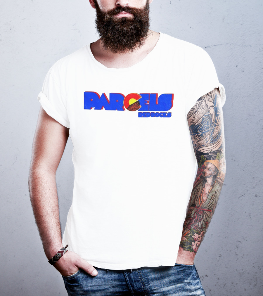 Parcels Red Rocks Colorado Flag Theme T-Shirt