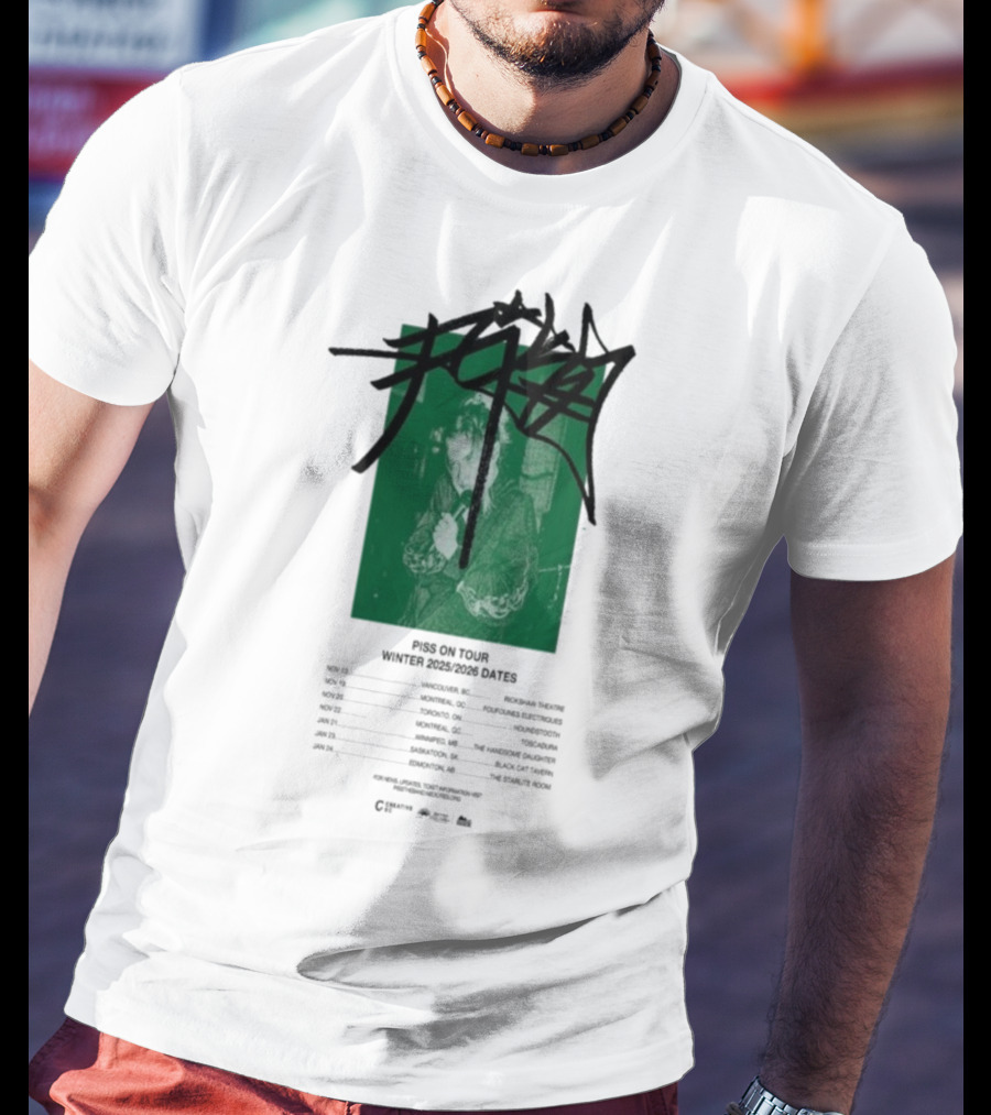 PISS Winter Tour 2025 2026 Dates Featuring Zoviet Sex 徐锐 Stroyka 7 Days Of Sorrow Gnar Dog Smplsmksי T-Shirt