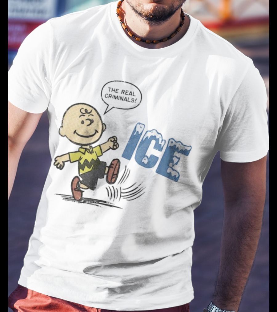 Charlie Brown Kicking The Real Criminals ICE T-Shirt
