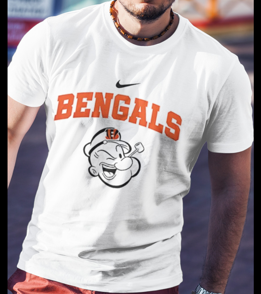 Cincinnati Bengals Popeye Collaboration I Yam What I Yam Football Fan Apparel T-Shirt