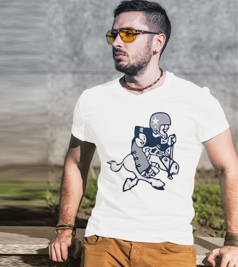 Dallas Cowboys Retro Horseback Rider With Aztec Motifs T-Shirt
