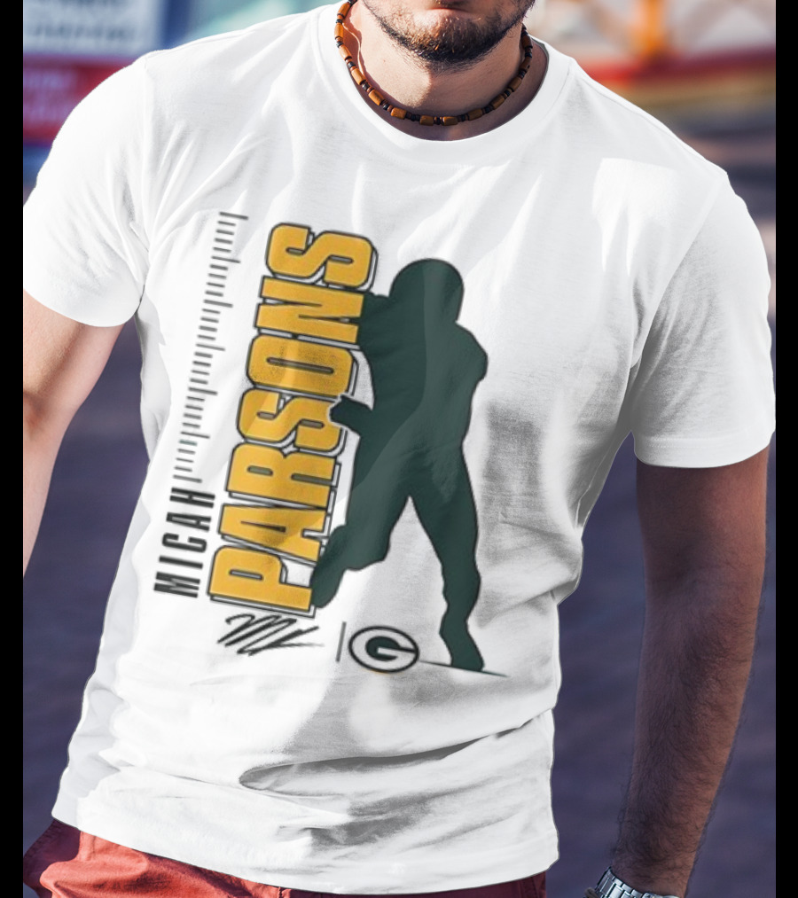 Green Bay Packers Micah Parsons Signature Silhouette T-Shirt