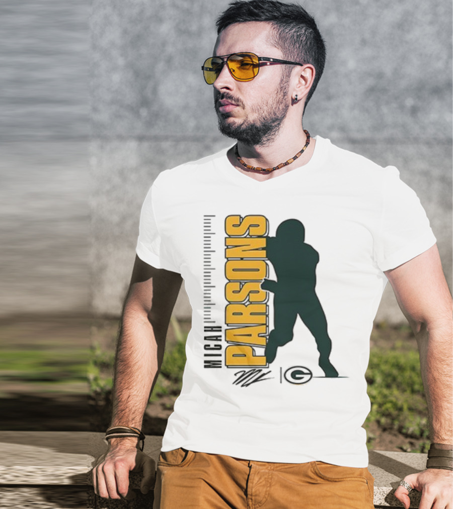 Green Bay Packers Micah Parsons Signature Silhouette T-Shirt