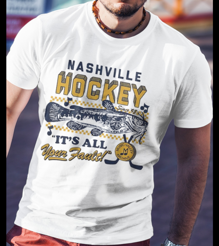 Nashville Hockey It's All Your Fault Mustard Catfish Music Valley Archive T-Shirt
