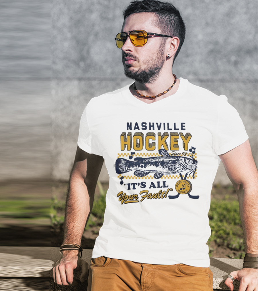 Nashville Hockey It's All Your Fault Mustard Catfish Music Valley Archive T-Shirt
