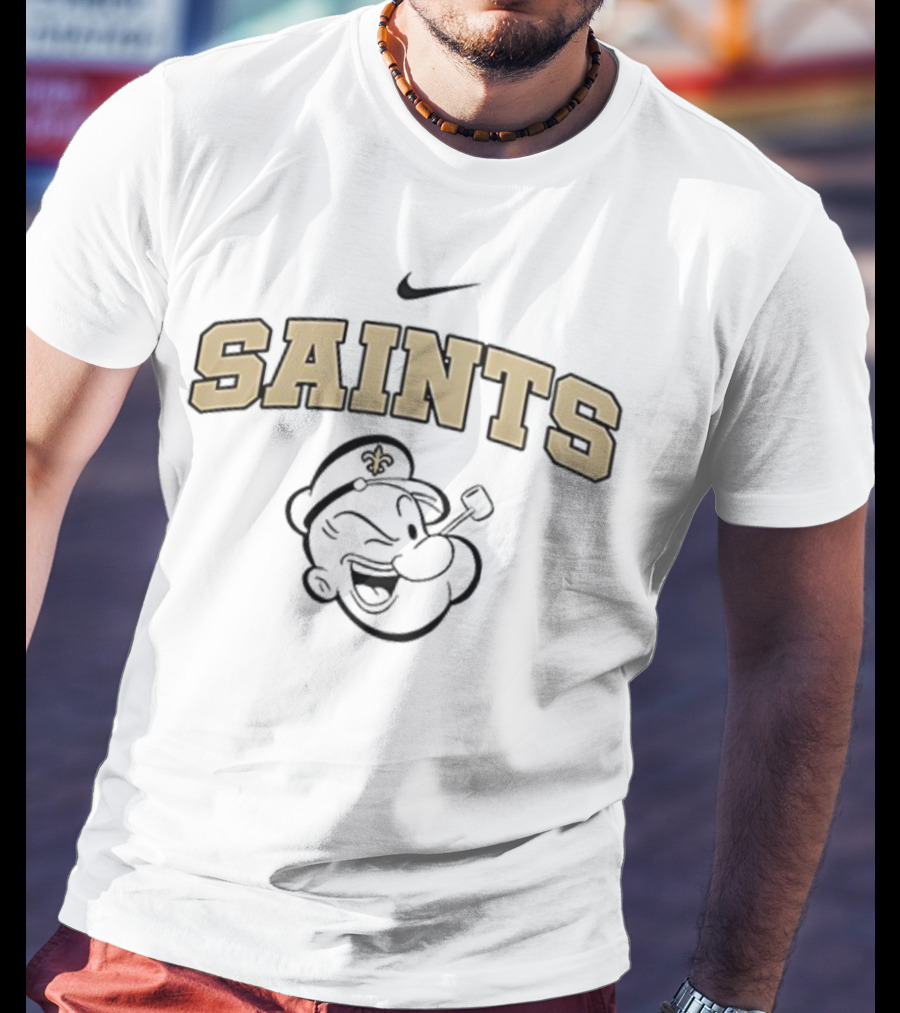 New Orleans Saints Popeye Crossover I Yam What I Yam Sports Fan Collab T-Shirt