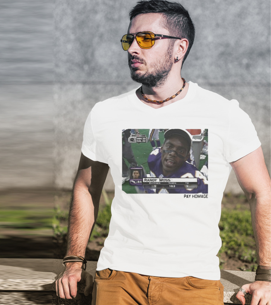 Randy Moss Minnesota Vikings 84 Pay Homage Catches Yards TO T-Shirt