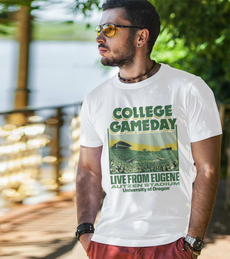 College GameDay Live From Eugene Autzen Stadium University Of Oregon T-Shirt